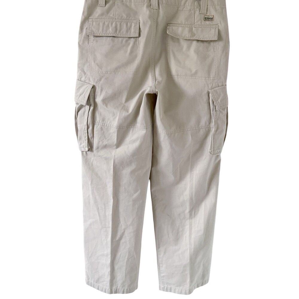 Y2K Timberland STRATHAM ISSUE Original Outdoor Pants Sz 34x33 Beige Khaki Cargo